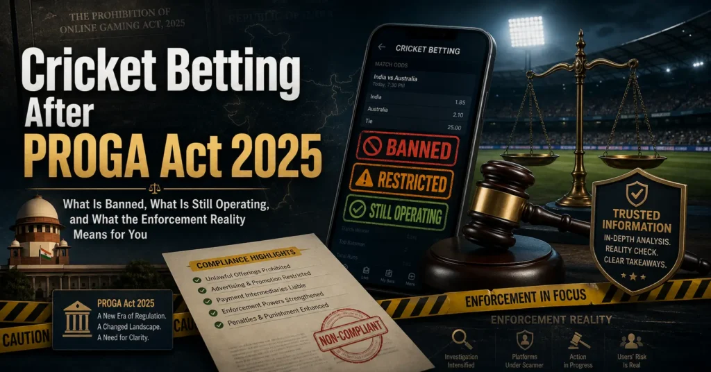 cricket betting after PROGA act